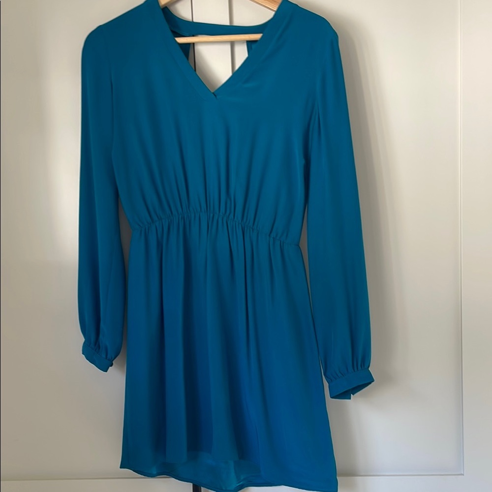 Amanda Uprichard Teal Long Sleeve Dress